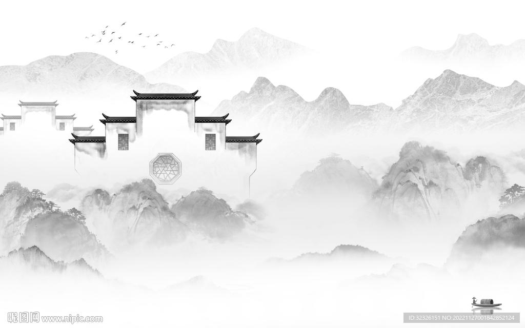 最新 客厅爆款山水 tif分层