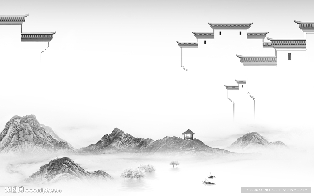 现代 最新客厅山水 tiF分层