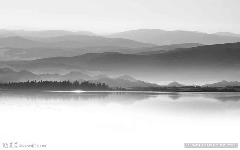 新中式简约灰色山水 TIf分层
