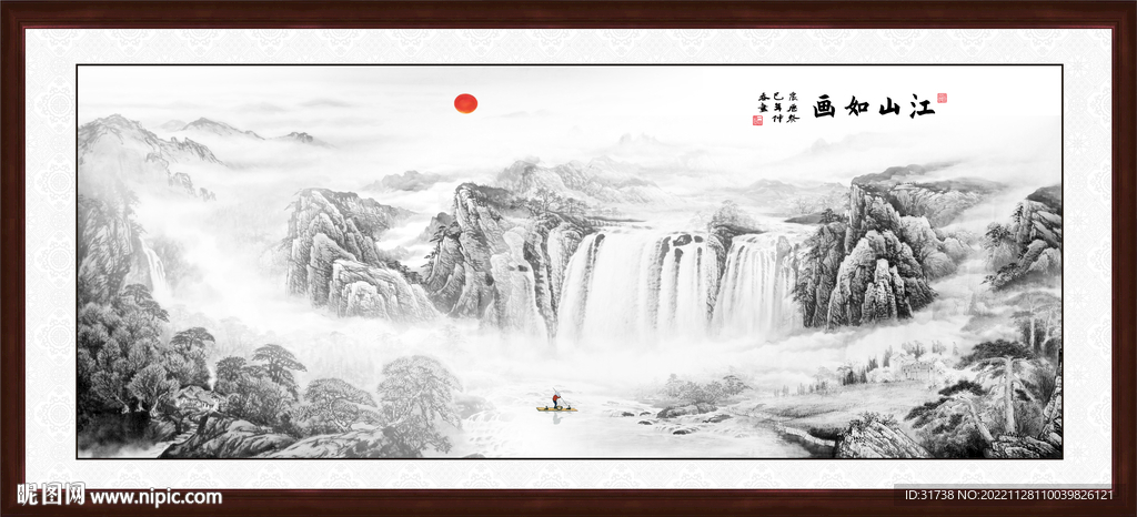 中国水墨国画山水