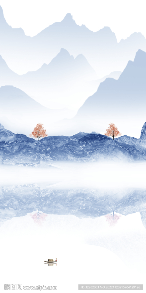 新款 极简山水玄关 TIf分层