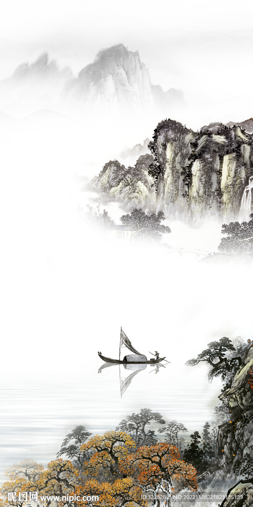 人气 简约山水玄关 TIf分层