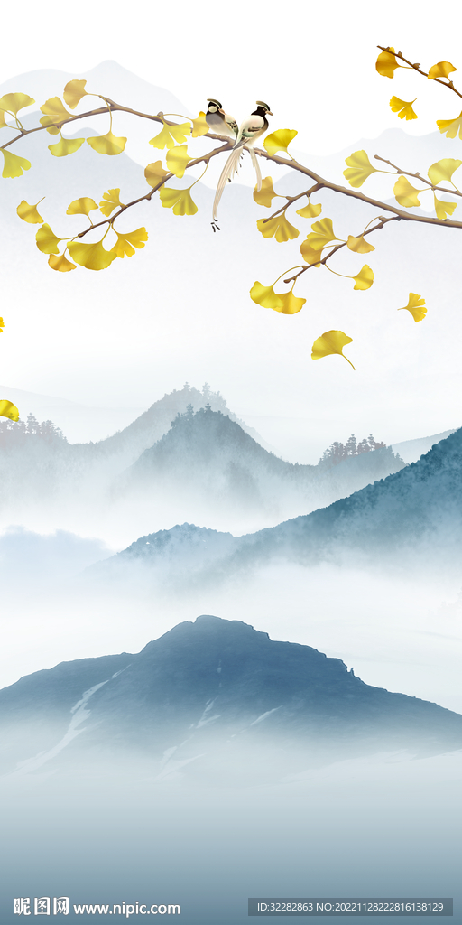 大气 简约山水玄关 TIf分层