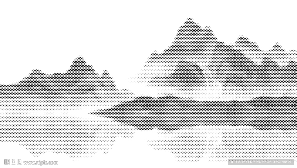 激光镂空圆点山水画