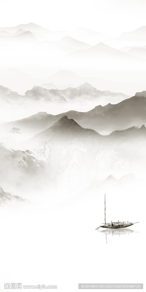 大气 意境山水玄关 TiF分层