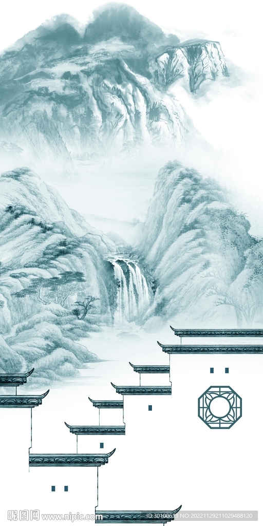 大气 人气玄关山水 TiF分层