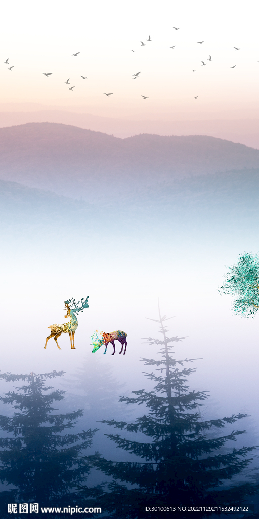 人气 新山水画玄关 TiF分层