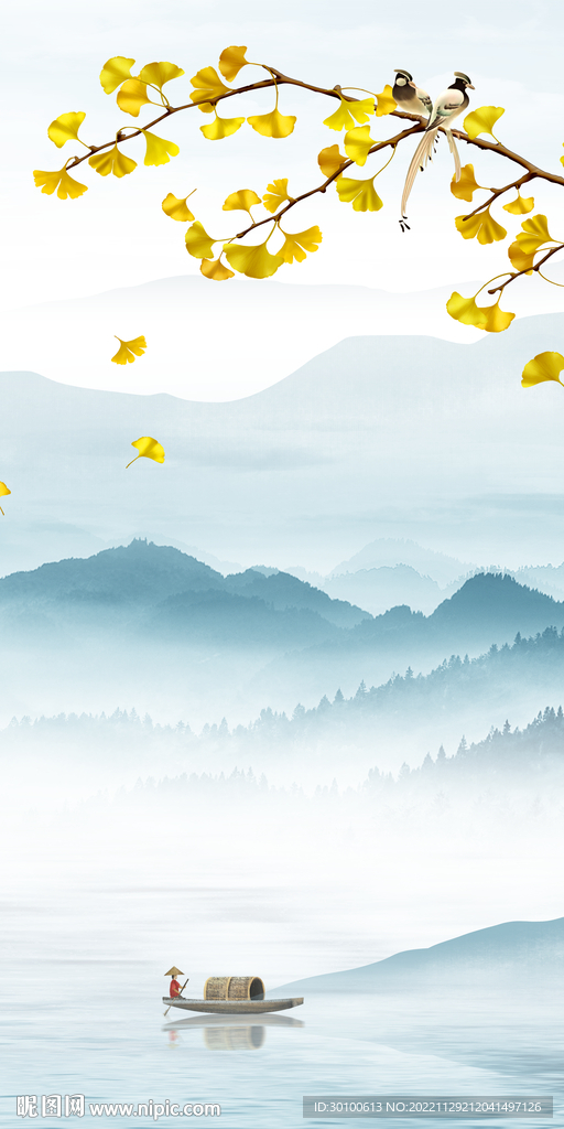 意境 高端玄关山水 tiF分层