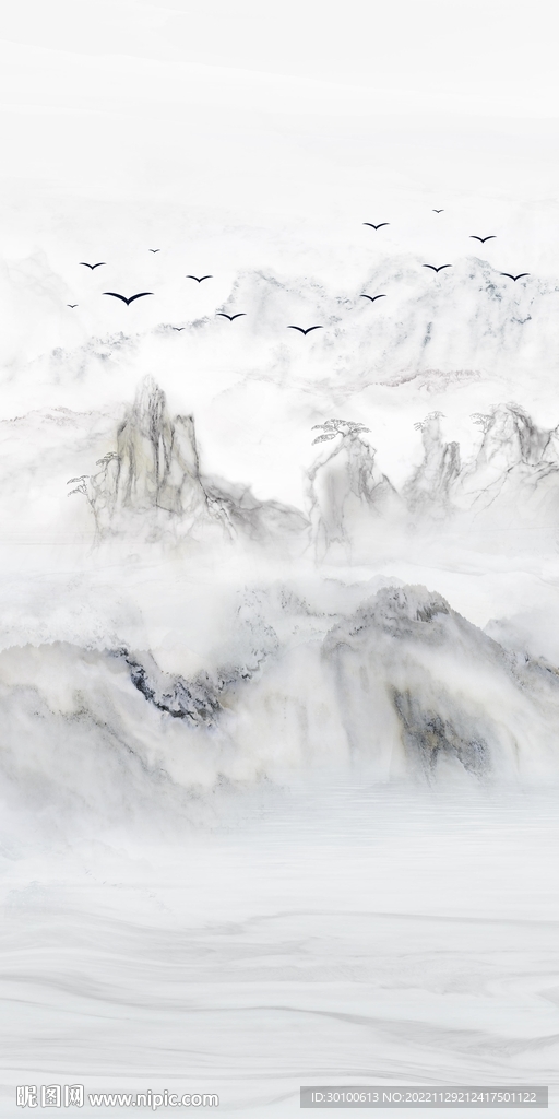 最新 高端玄关山水 tiF分层