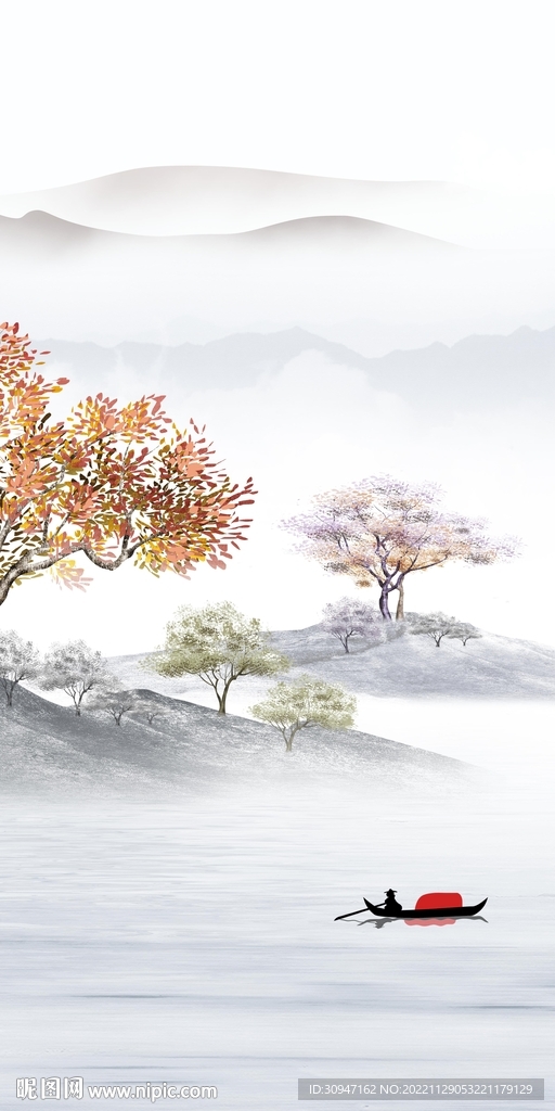 现代 意境新玄关画 TiF分层