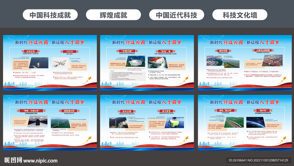 中国科技成就文化墙展板