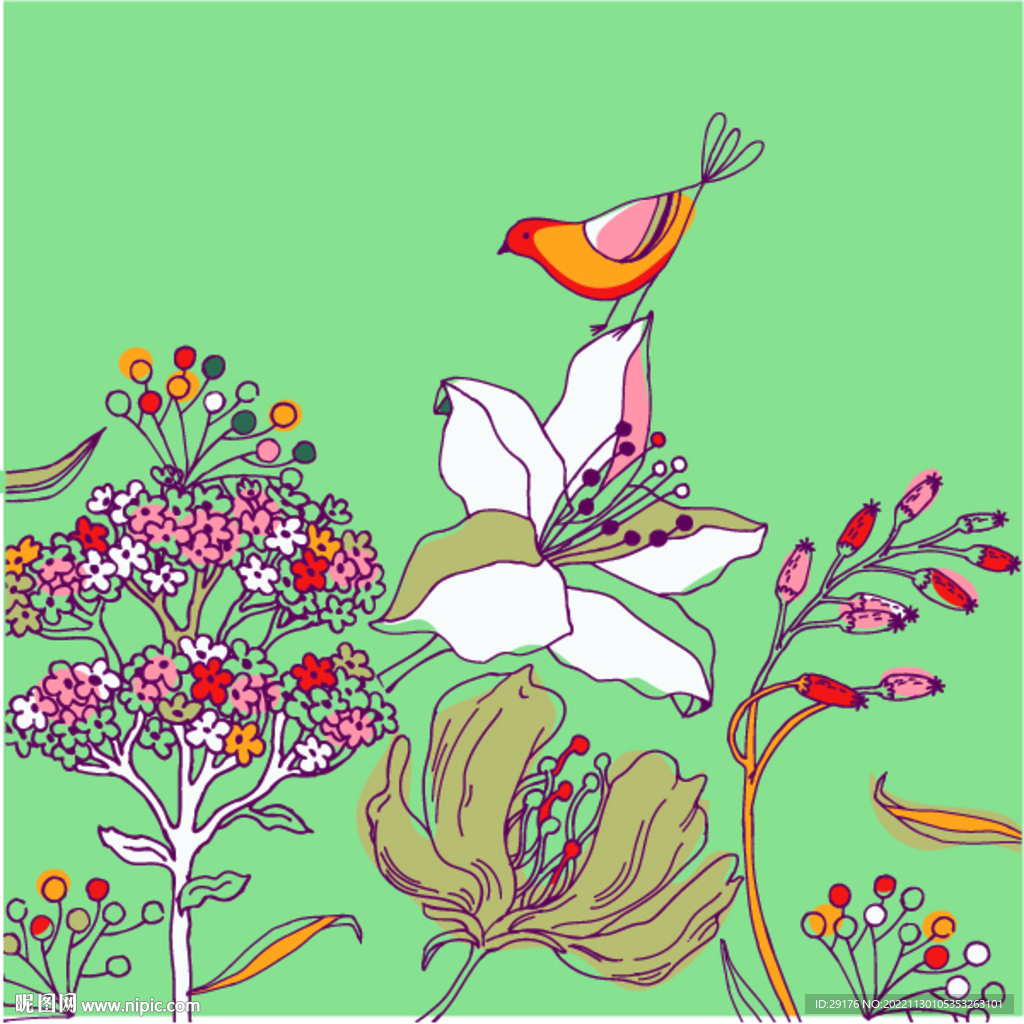 矢量花鸟