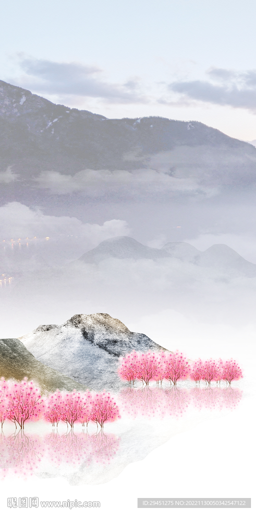 新款 高端山水玄关 Tif分层