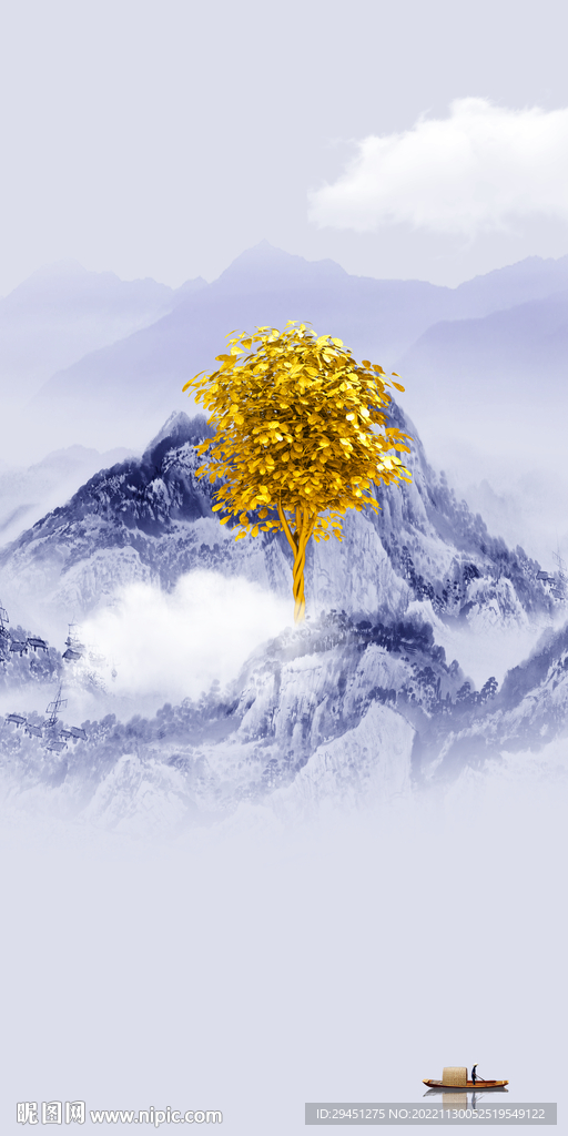 最新 高端山水玄关 Tif分层