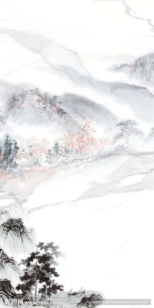 人气 高端山水玄关 Tif分层