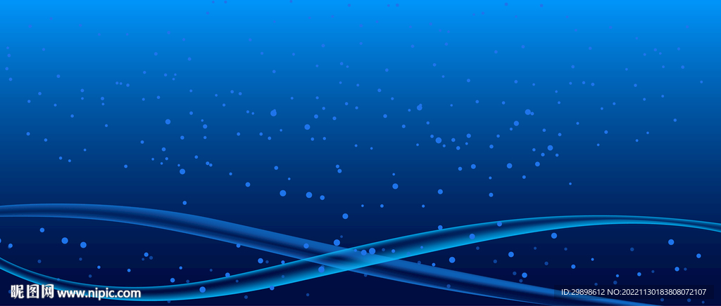 波浪气泡蓝色科技动感曲线背景