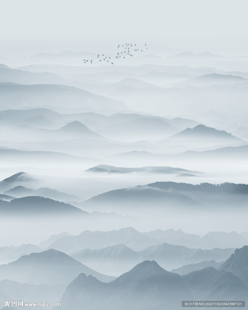 意境水墨山水画