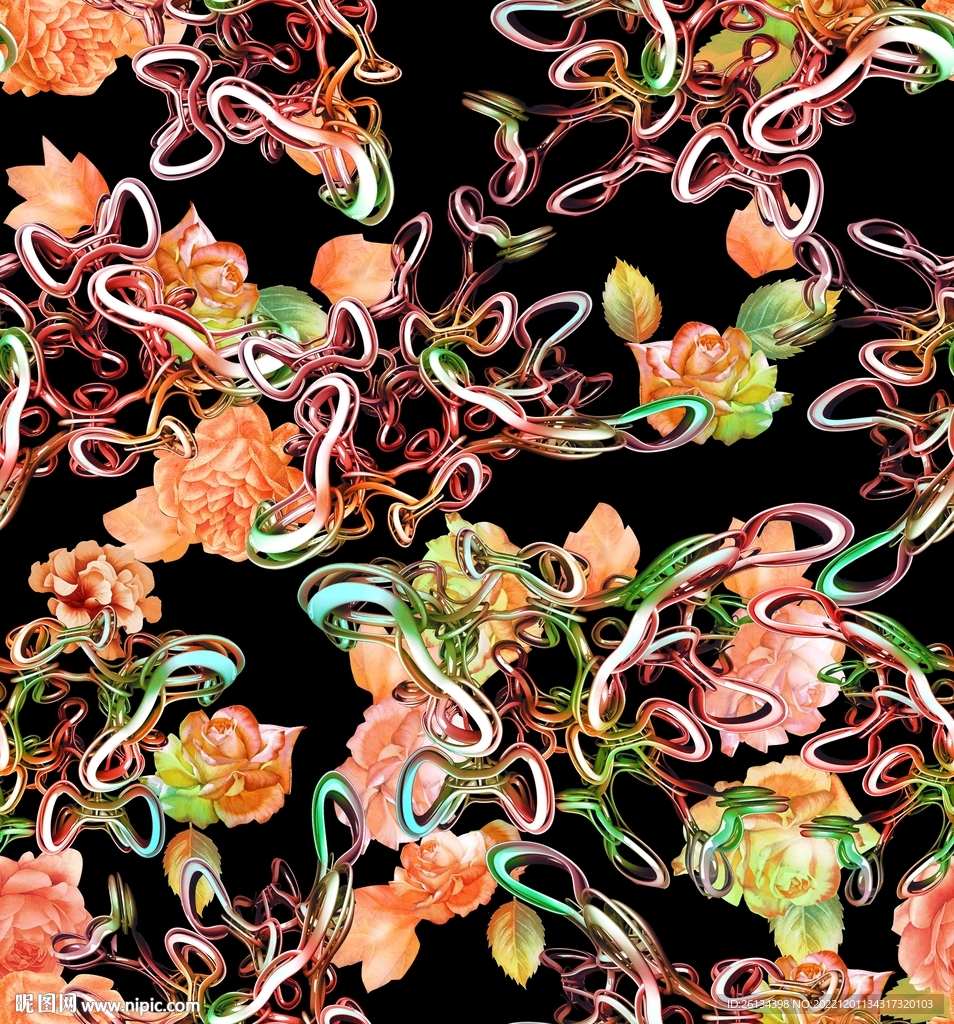 渲染流体花