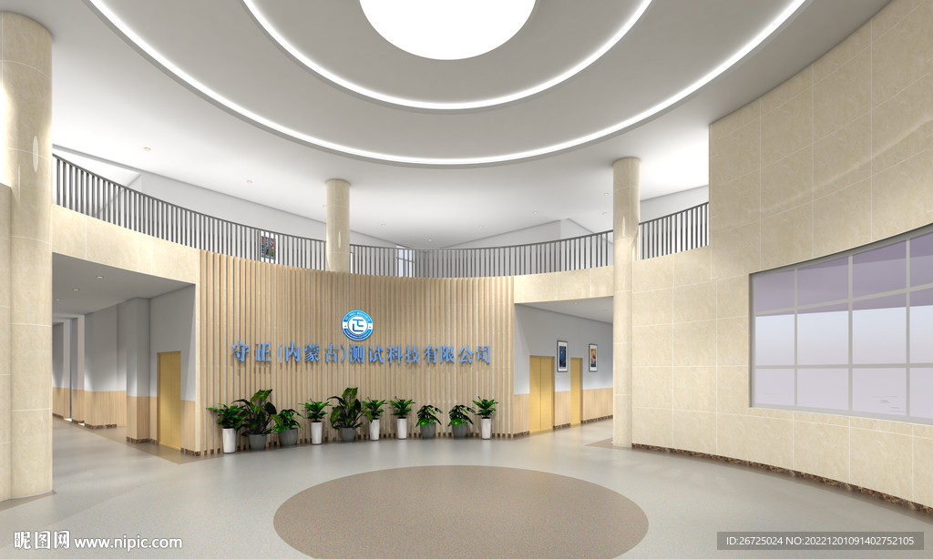办公楼大厅设计案例效果图