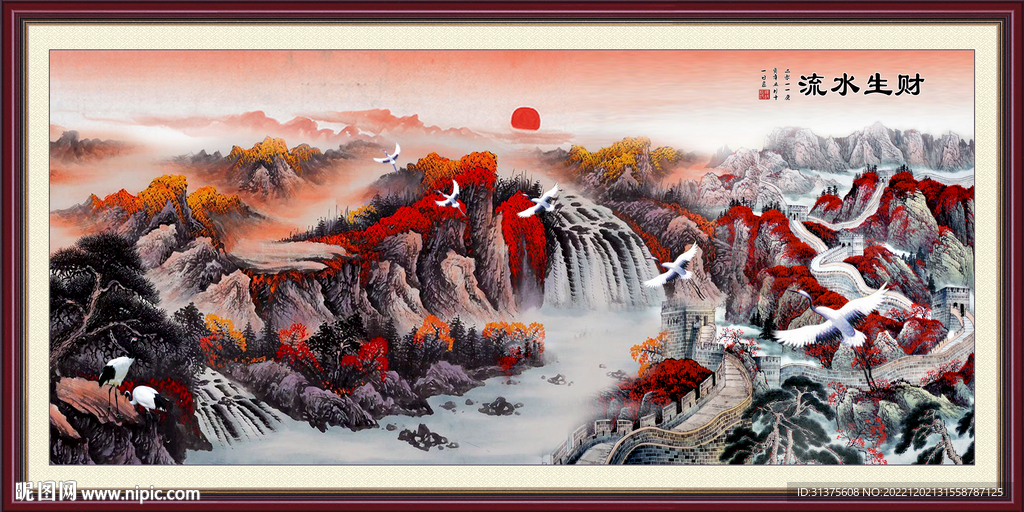五岳独尊鸿运当头装饰画