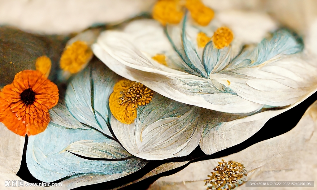 现代北欧抽象植物花卉地毯地垫
