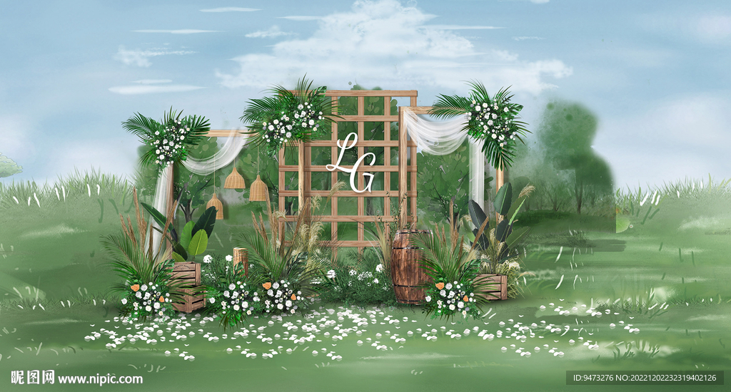 户外婚礼迎宾区