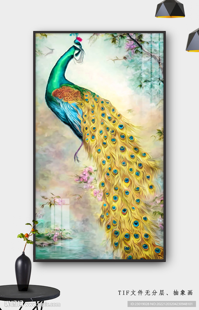 孔雀玄关壁画