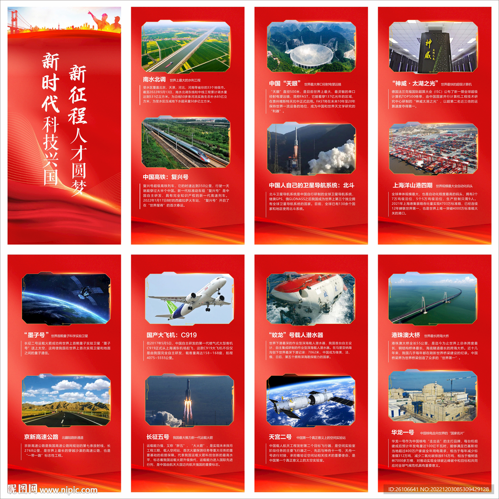 中国伟大科技成就展板