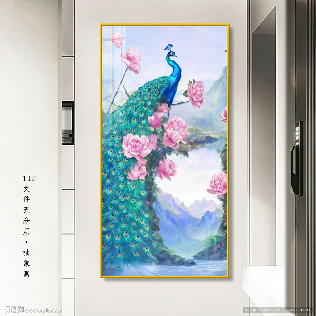 孔雀晶瓷画
