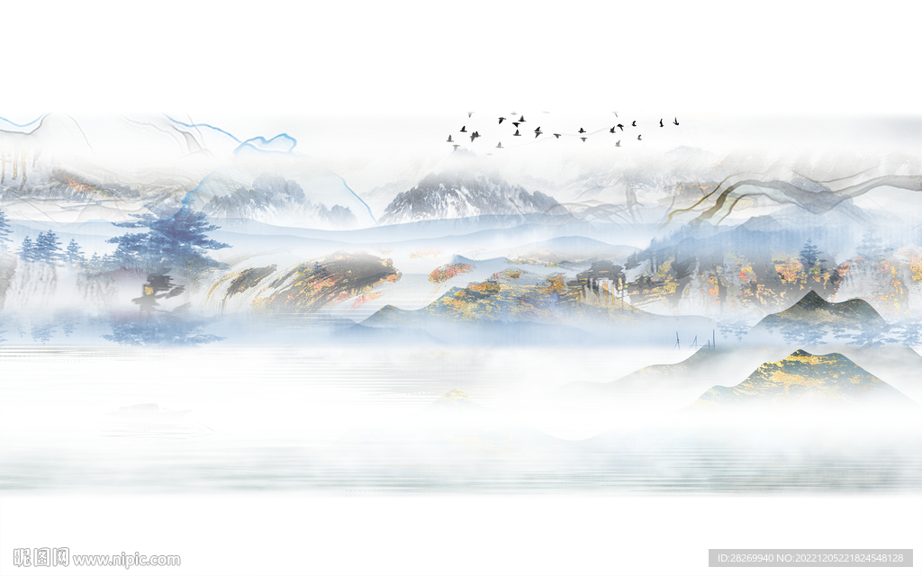 水墨山