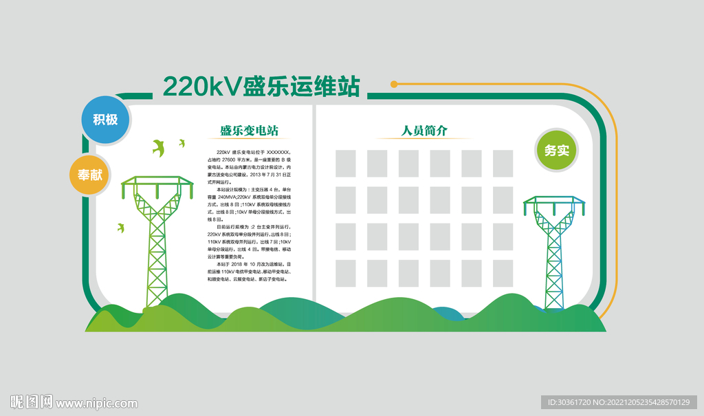 电力变电站绿色文化墙