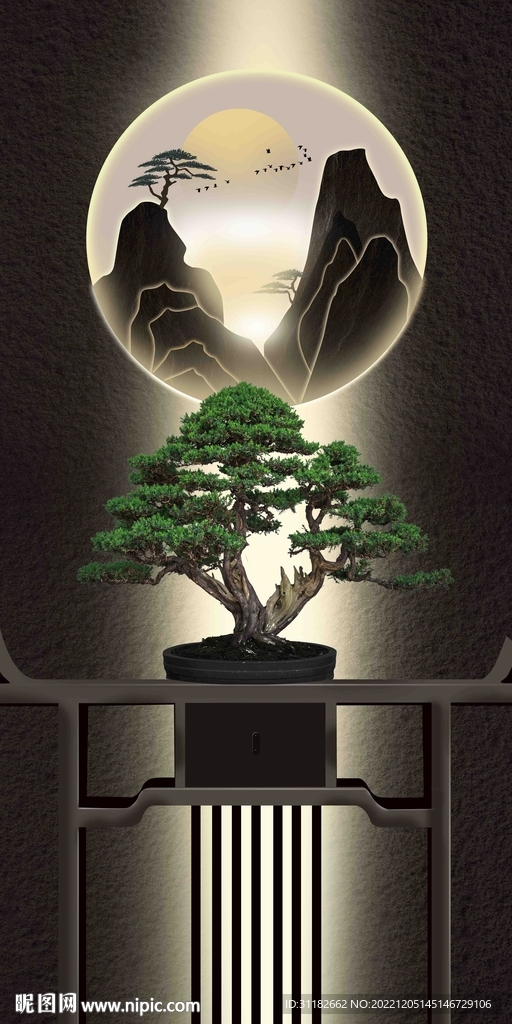 聚宝盆山水玄关