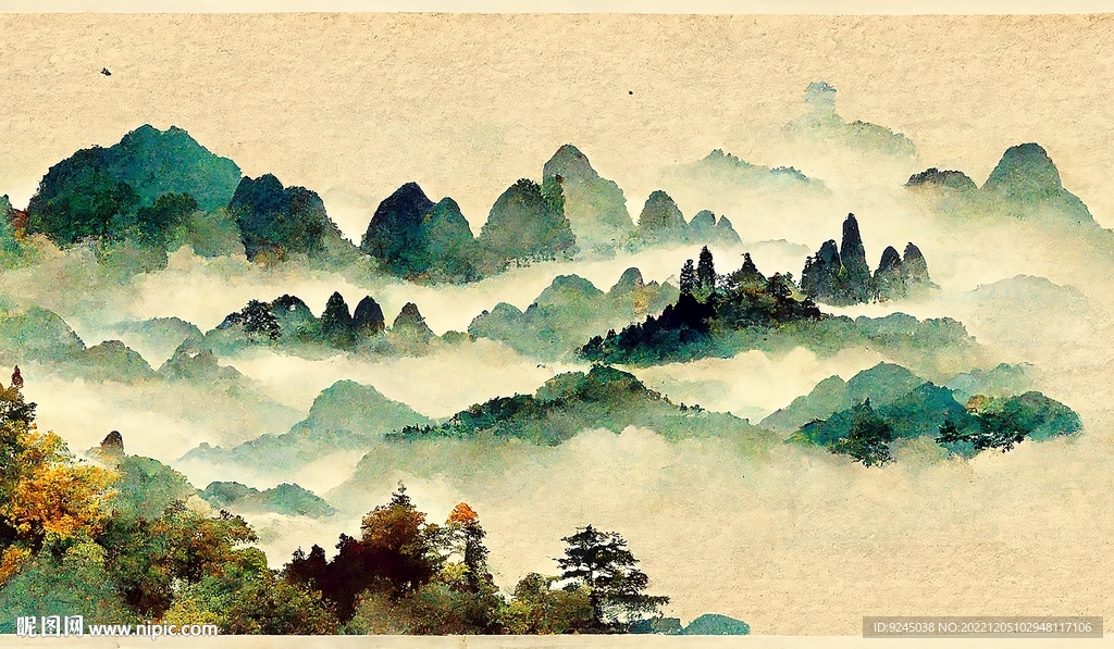 新中式山水艺术风景装饰画