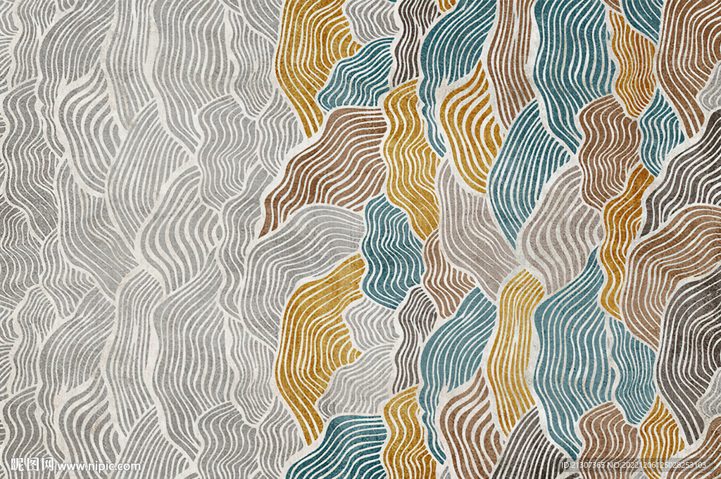 抽象线条地毯图案