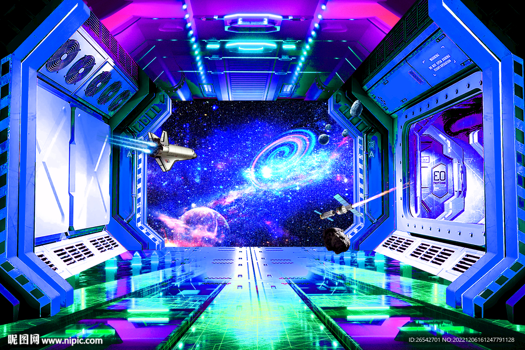 网红直播星空背景墙