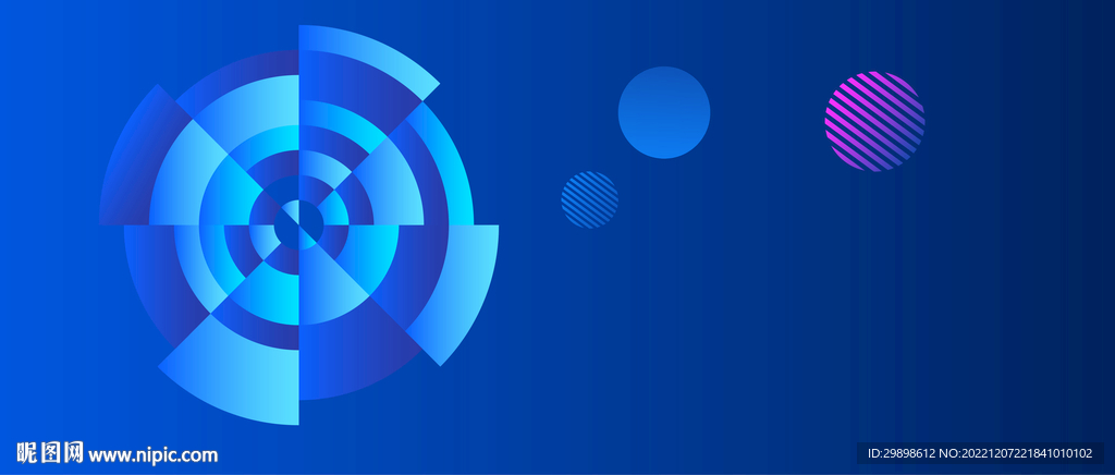 蓝色未来科技抽象圆圈背景