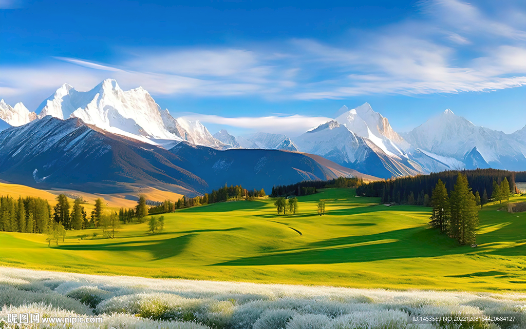 雪山草原风景