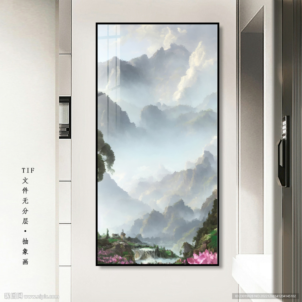 水墨山水装饰画设计图__绘画书法_文化艺术_设计图库_昵图网nipic.com