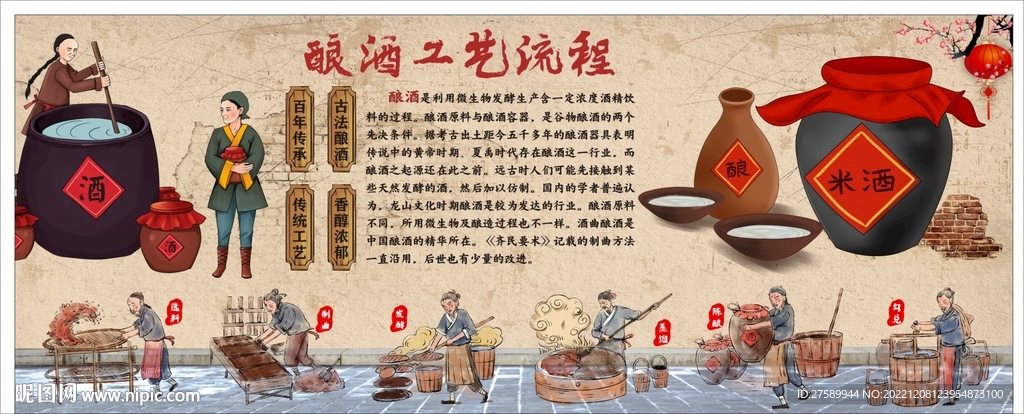酿酒背景墙