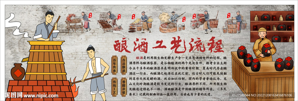 酿酒背景墙