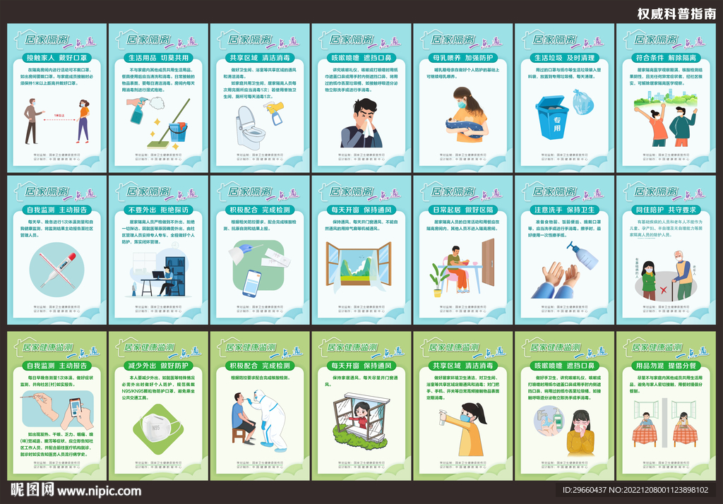 居家隔离  健康监测科宣传海报