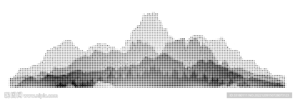 大幅激光镂空圆点新中式山水