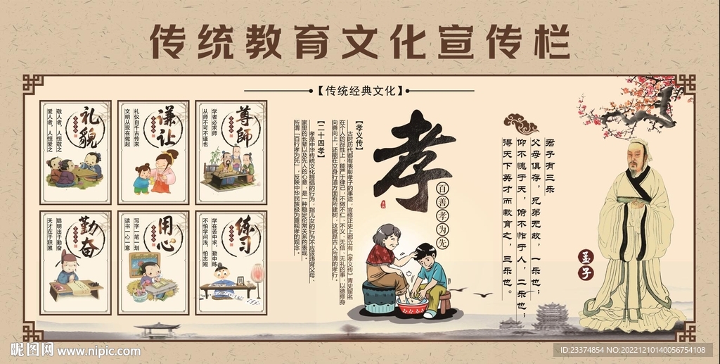 传统教育文化宣传栏