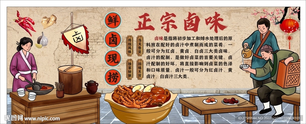 卤味背景墙