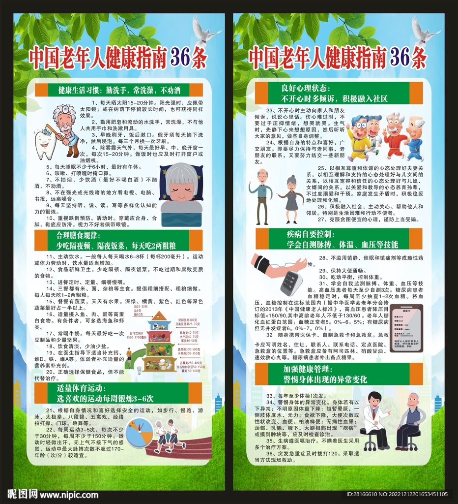 老年人健康指南36条展架
