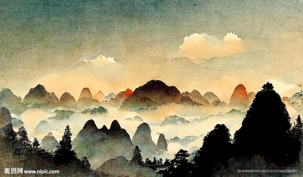 新中式禅意山水风景装饰画