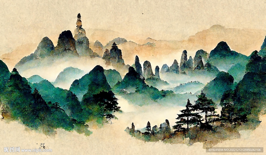 新中式禅意山水风景装饰画