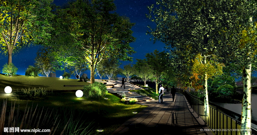 城市休闲娱乐区亮化 psd效果