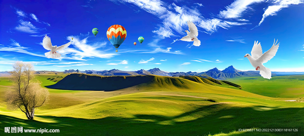 蓝天白云大草原