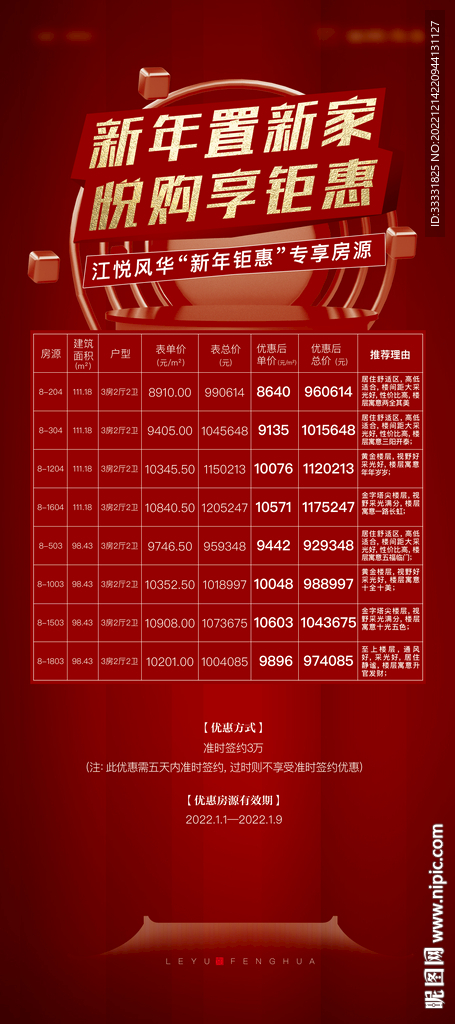 新年特惠房源易拉宝